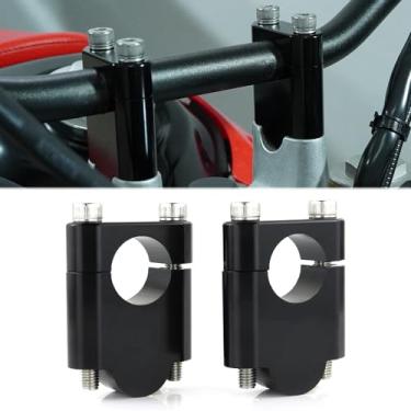 Imagem de Suporte de guidão de motocicleta Xitomer de 28,6 mm com braçadeiras para guidão de motocicleta ADV Dirt Bike com braçadeiras, adequado para BMW S1000R, F800R, Honda CTX, Triumph Speed Triple, Ducati Hypermotard, KTM, MV AGUSTA (preto, 40 mm (1 9/16")