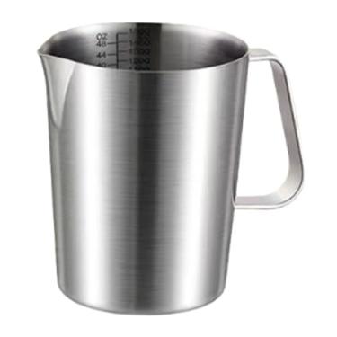 Imagem de Ioensy Jarra para espumar leite, copo medidor de aço inoxidável, ferramenta para café, copo de aço inoxidável para arte com latte, para cappuccino caseiro