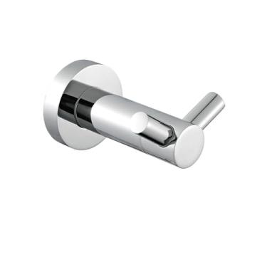 Imagem de Conjunto de banheiro de aço inoxidável polido - prateleira para toalhas, suporte para papel higiênico, saboneteira, gancho para roupão - fácil instalação, 5 peças, gancho para roupão