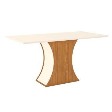Imagem de Mesa de Jantar Retangular Selena Off White e Nature 160 cm