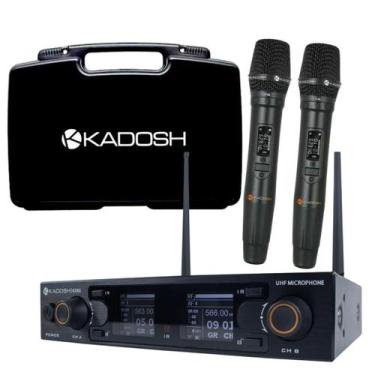 Imagem de Microfone sem fio duplo de mão Kadosh K502M, Profissional, Recarregave