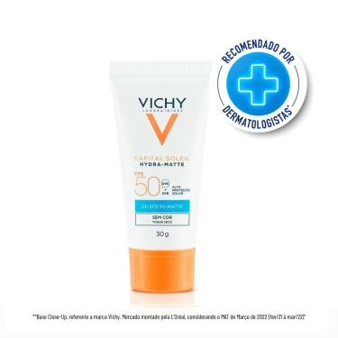 Imagem de Protetor Solar Facial Vichy Capital Soleil Hydra-Matte Sem Cor Toque Seco 12h Fps50 30g
