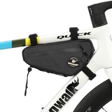 Imagem de Rhinowalk Bolsa para quadro de bicicleta, impermeável, bolsa triangular, bolsa de bicicleta, acessórios profissionais de ciclismo - preta