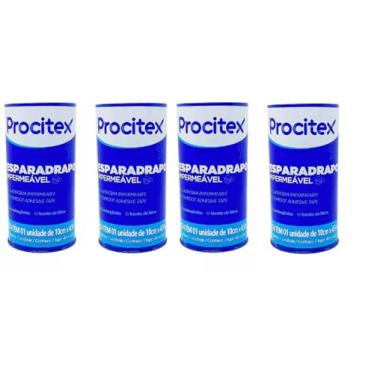 Imagem de 4 Fitas esparadrapo Hipoalérgica Branco Procitexx 10cm X 4,5m - 4 Unidades