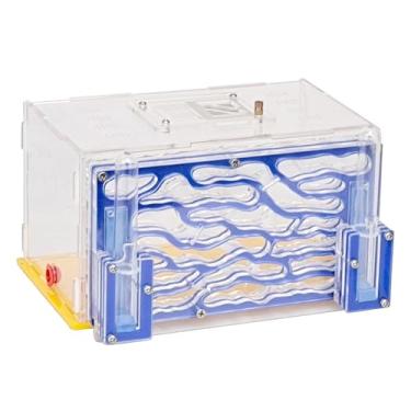 Imagem de Baoblaze Caixa de exibição de de, brinquedos de vila com cesta de alimentação, aprendizado faça você mesmo, caixa de criação de fazenda de, Azul