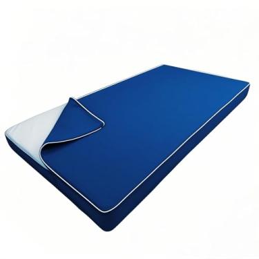 Imagem de Capa de colchão de cama de solteiro de 15 cm, à prova d'água, com zíper, para área externa, capas de substituição (azul marinho, 190 x 99 x 15 cm)