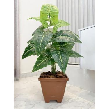 Imagem de Planta Jibóia Artificial Completa Com Vaso Casca Decoração - Flor Imp