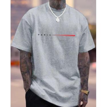 Imagem de Camiseta Masculina Streetwear Paris Style T-Shirt 100% Algodão Malha -