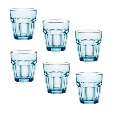Imagem de Bormioli Rocco Copos de rocha para bar de rock, azul, conjunto de 6, 27 cl 24 g