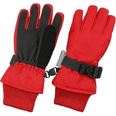 Imagem de Zelda Matilda 3M 100G Thinsulate – Luvas infantis impermeáveis e quentes de inverno para meninos e meninas, Vermelho, 8-10 anos