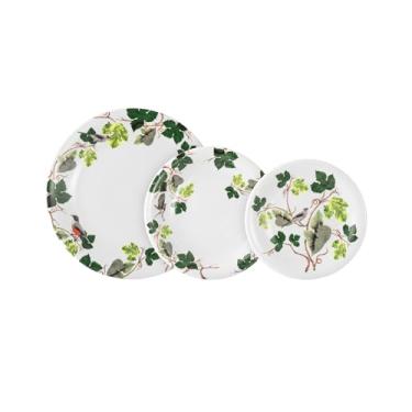 Imagem de Serviço de Baixela 12 Peças em Porcelana, Modelo Voyage Coup, Redondo, Decoração Uirapuru, Assinada por Claudia Matarazzo, Porcelana Schmidt