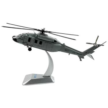 Imagem de predolo Modelo de Helicóptero com Suporte de Exibição 1/100 CNC Processamento Liga Decoração de Mesa Brinquedo Simulação Coleção Modelo de Aeronave