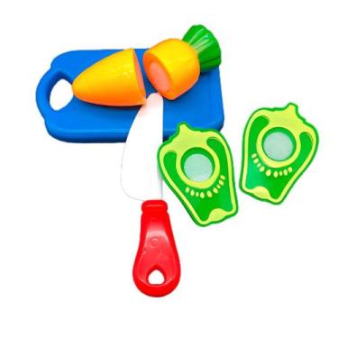 Imagem de Kit Cozinha Infantil com Frutas e Legumes de Brinquedo Crec Crec 6 Peç