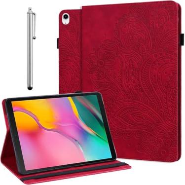 Imagem de ALILANG Capa para iPad 10ª geração de 10,9 polegadas 2022 com caneta Stylus, função despertar/hibernar vários ângulos de visualização capa flip de couro PU para iPad 10,9 polegadas capa vermelha