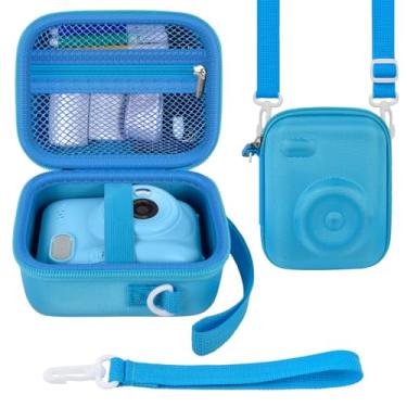 Imagem de ALKOO Capa Para Câmera Com Impressão Instantânea Compatível Gofunly, Bolsa Digital Esoxoffore/Letshaha/Jpverly/Hangrui, Papel Impressora E Cartão Sd De 32 Gb - Azul (Somente Caixa)