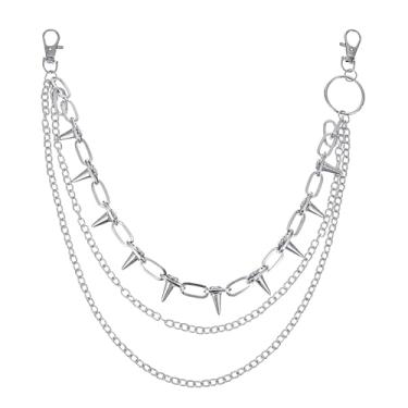 Imagem de VERAMI Corrente para calças, chaveiro, bolso para homens, corrente de motociclista para mulheres