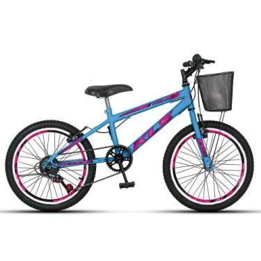 Imagem de Bicicleta Aro 20 Kls Sport Gold V-Brake Mono 7 Marchas Feminina, Azul 