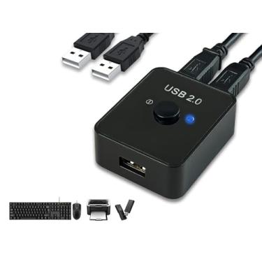 Imagem de Snail Bear Interruptor De Led Usb 2.0 Para Compartilhamento Vários Computadores, Teclado E Mouse, Impressora, Scanner Webcam, Inclui 2 Cabos (1 Metro) (Com + Cabos)