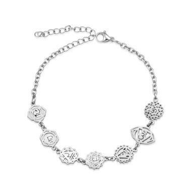 Imagem de COMTRUDE Pulseira feminina com 7 chacras requintadas para cura de aura e ioga, joias energéticas, presentes de aniversário, meditação, joia espiritual, cm, Aço inoxidável, Sem Pedra Preciosa