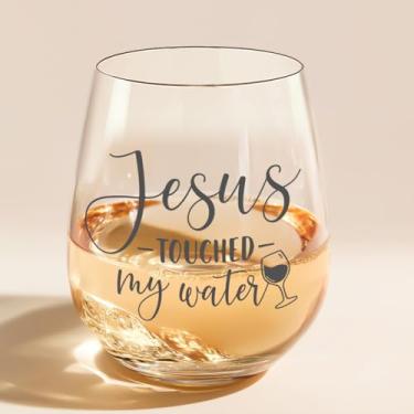 Imagem de LITTLEBIGGER Citação religiosa "Jesus Touched My Water", presentes cristãos, presentes de amizade para mulheres, presente de aniversário para mulheres, homens, amigos, mãe, irmãs, colegas de trabalho