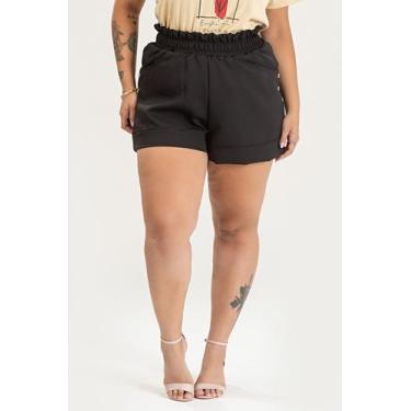 Imagem de Bermuda Alfaiataria Plus Size c/ Bolso e Botão Lateral - Serena, Preto