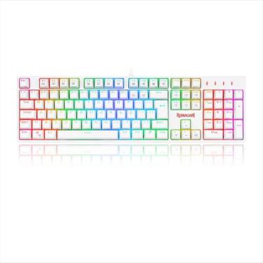 Imagem de Teclado Óptico Redragon Surara Pro Rgb Branco Switch Red