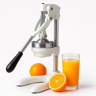 Imagem de Espremedor de Laranja Frutas Manual em Aço Inox Profissional - Branco 