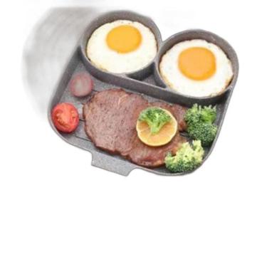 Imagem de Frigideira Antiaderente Chapa 3 Partes Ovo Carne Panqueca