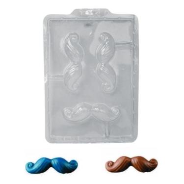 Imagem de 10 Forma Simples Pirulito Bigode Presente Artesanal Lollipop - Sem Mar