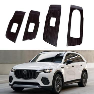 Imagem de Luyhok Tampa do painel do botão de elevação de vidro da porta do carro para Mazda CX-70 CX70 Acessórios de carro ABS moldura de interruptor de elevação de vidro preto (painel de elevação de vidro LHD)