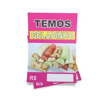 Imagem de Kit 3 Placas sinalização 15x21cm EM PVC PL(150) - Tema: Geladinho 15x2