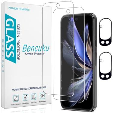 Imagem de Bencuku Pacote com 2 protetores de tela de vidro temperado para Google Pixel 10 Pro XL com 2 protetores de lente de câmera, dureza 9H, antiarranhões, sem bolhas