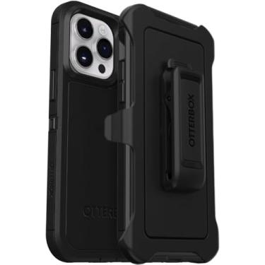 Imagem de OtterBox Capa para iPhone 14 Pro (apenas) – Defender Series XT – Preta – Clipe de coldre incluído – Sem tela – Robusta – Encaixa-se ao MagSafe – Acessório de cordão – Embalagem sem varejo