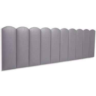 Imagem de Cabeceira King Kit 10 Placas Modelo Nuvem - Courino Cinza