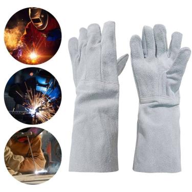 Imagem de Luva de Raspa em Couro Punho 20 Proteção Individual EPI Segurança do Trabalho Soldador Construção Civil Indústrial