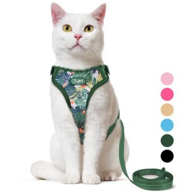 Imagem de Conjunto de arnês e coleira para gatos Supet Escape Proof para caminha