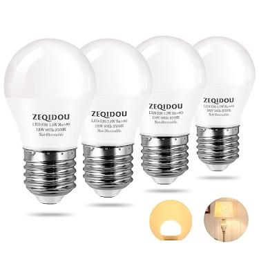 Imagem de ZEQIDOU Lâmpadas LED de baixo watt, equivalente a 1,5 W, lâmpada de 15 W 20 W, lâmpadas A15 LED de 15 watts, branco macio, 2700K, baixa potência, 120 V, base padrão E26, lâmpada pequena (pacote com 4)