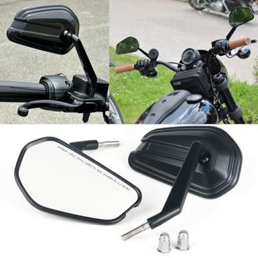 Imagem de RUNNING PANTHER Espelhos retrovisores de motocicleta espelhos retrovisores ajustáveis de alumínio preto prateado espelho lateral para Pan America 1250 S PA1250 para trem noturno Davidson para