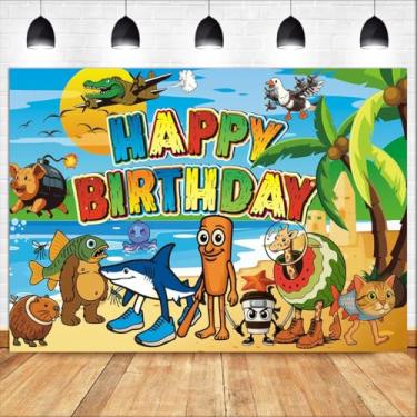 Imagem de Decorações de festa de aniversário Brainrot italiana, faixa de feliz aniversário