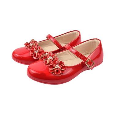 Imagem de Sapatilha Infantil Feminina Menina Laço Dama de Honra Vermelha LMV03-D