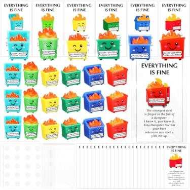 Imagem de Wesiti Conjunto de 50 mini lixeiras de resina acessórios de mesa presentes a granel inclui estatuetas engraçadas cartão de agradecimento emocional presente para professores, escritório, colega de