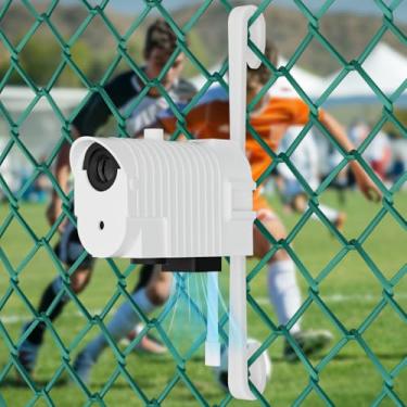 Imagem de Suporte de cerca flexível para Mevo Start, vem com capa protetora para evitar exposição ao sol e à chuva, o mini ventilador evita o superaquecimento durante jogos de gravação ao ar livre