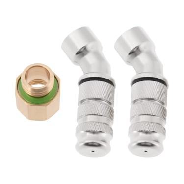 Imagem de Briny River 2 pontas de bico pulverizador de 45° M14x1,5 com adaptador de rosca M14 a M18 para mochila pulverizador fazenda bomba de água pomar