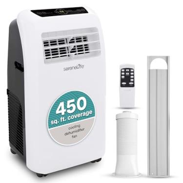 Imagem de SereneLife SLPAC12.5 Unidade de refrigeração CA compacta para casa com modos de desumidificador e ventilador integrados, operação silenciosa, inclui kit de montagem de janela, 12.000 BTU, branco