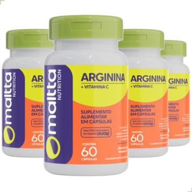 Imagem de Kit 4 Suplemento Alimentar Arginina + Vitamina C Multivitamínico Dose 