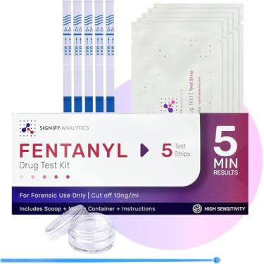 Imagem de Signify Analytics Kit de teste de fentanil para pílulas, pós e líquidos | Inclui 5 tiras de teste de fentanil | Tiras de teste de fentanil para testes de drogas | Tiras de teste de fentanil para