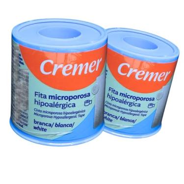 Imagem de Fita Microporosa Branca 5cmX4,5m curativo hipoalergico-2 Unidades
