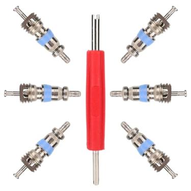 Imagem de 50 Peças HVAC Núcleo Válvula, Compatível com Refrigerante R32 R410A R22 com Vedação PTFE Inclui Chave Núcleo Válvula 2 em 1 Peça Reposição para Sistemas Refrigeração Ar Condicionado