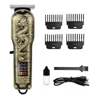 Imagem de Super Kit Maquina Cortar Cabelo Profissional Sem Fio Usb - Premium Cas