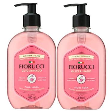 Imagem de Kit 2 Sabonete Líquido Fiorucci Glicerinado Vegetal Fiori Rosa 400ml